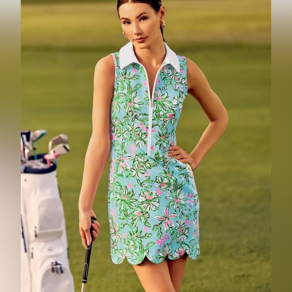 NWOT Lilly Pulitzer UPF 50+ Luxletic Kathy Scallop Dress Multicolor 0 💗RARE!!💗 - Picture 11 of 11
